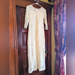 $268 Free People Ivory Mexican Maxi Lace Wedding Dress Say That You Love Me S M